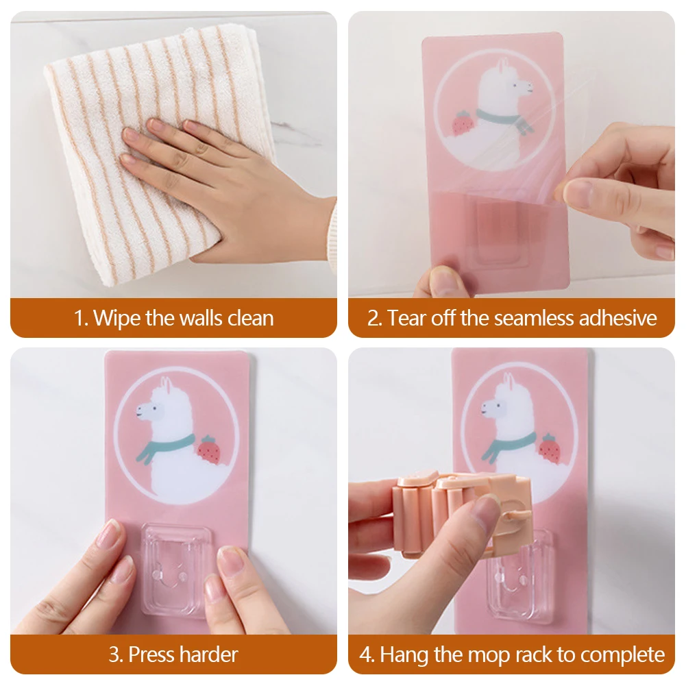 Зажим для швабры крючок мультяшная настенная вешалка держатель без отверстий