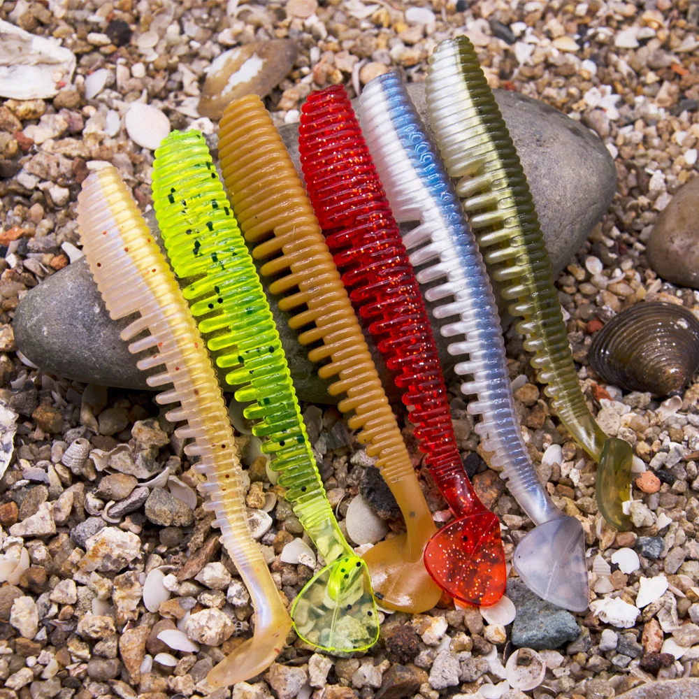 Приманка рыболовная мягкая с Т-образным хвостом 11 см 5 шт./лот | Спорт и