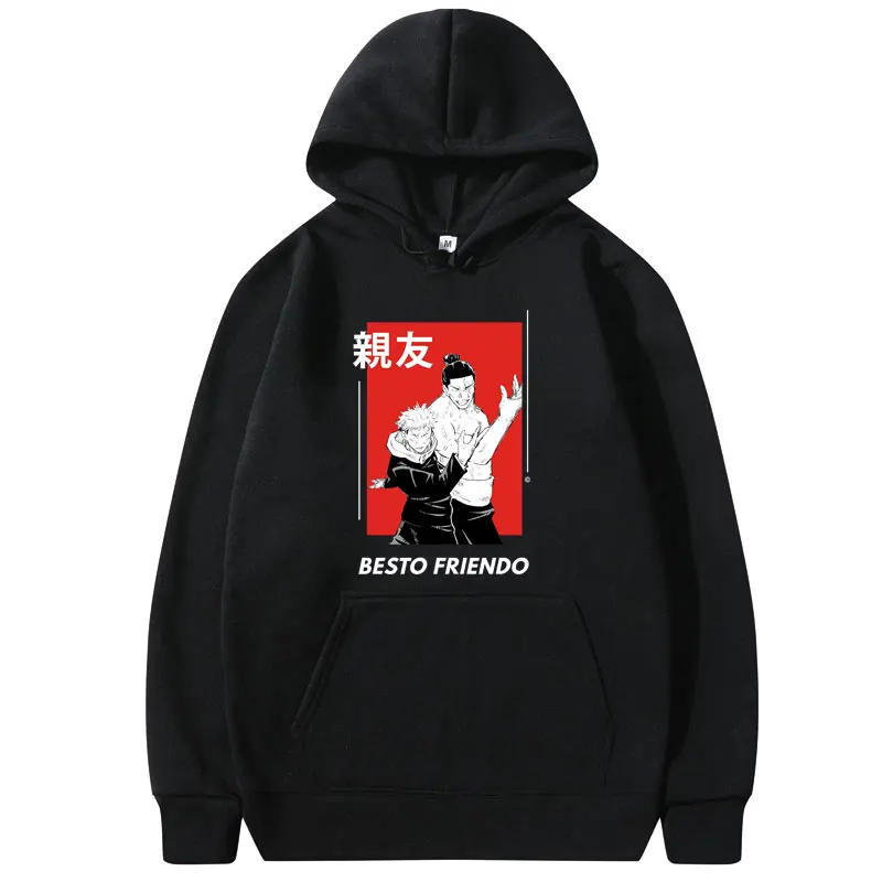 

Hot Sell Anime Besto Friendo Itadori and Todo Pose Jujutsu Kaisen Print Hoodies Men Women Casual Fashion Sweatshirt Mens Hoodies