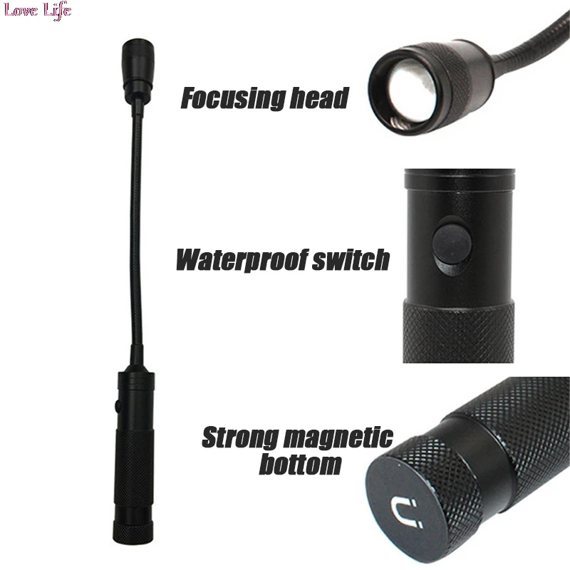 

360 Degree Flexible T6 LED Camping Flashlight Magnetic Pick Up Tool Lamp Light
