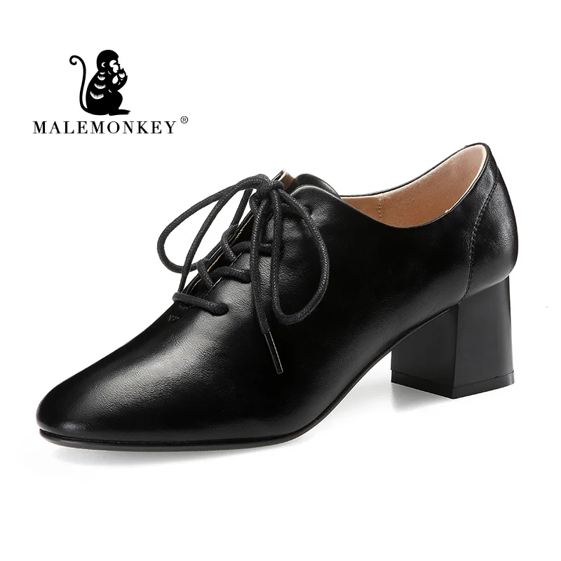 Новинка 2020 года Женские туфли оксфорды на высоком каблуке со шнуровкой и острым