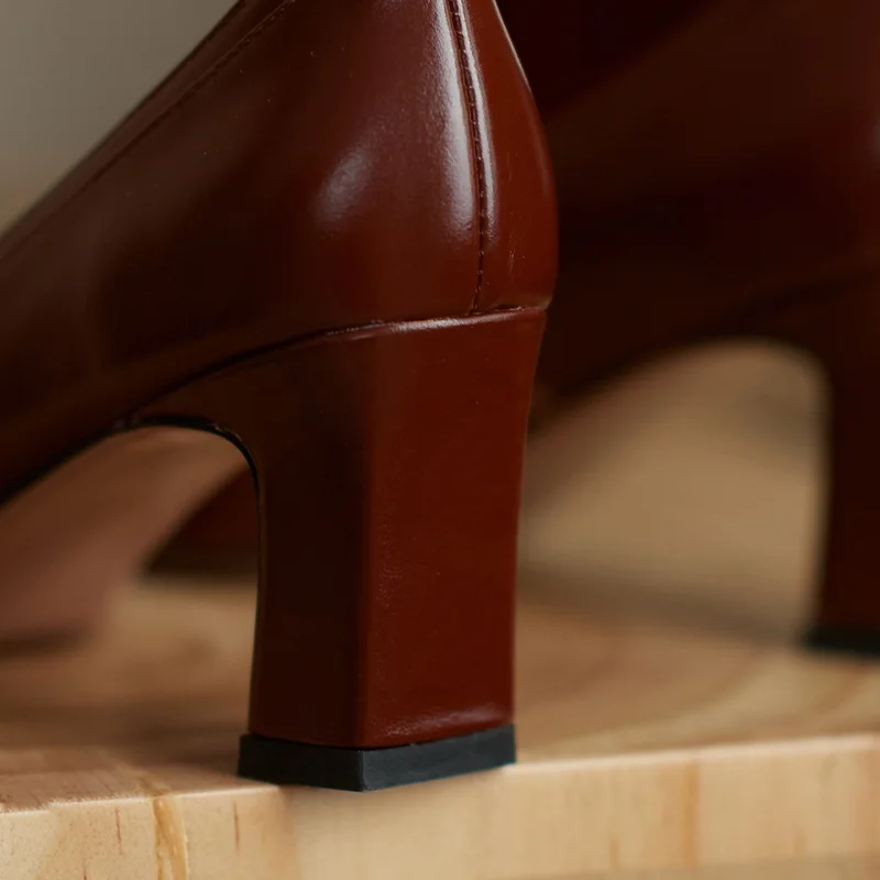 

2021 New Fashion Prom Shoes Woman Pumps Classic Design Woman Pumps Spring Summer Square Toe Square High Heel Shoes Woman 34-43