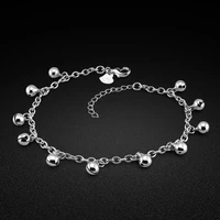 new hot sale womens 925 sterling silver anklet minimalist 12 bell ankle bracelet sound anklet summer jewelry gift pulseira