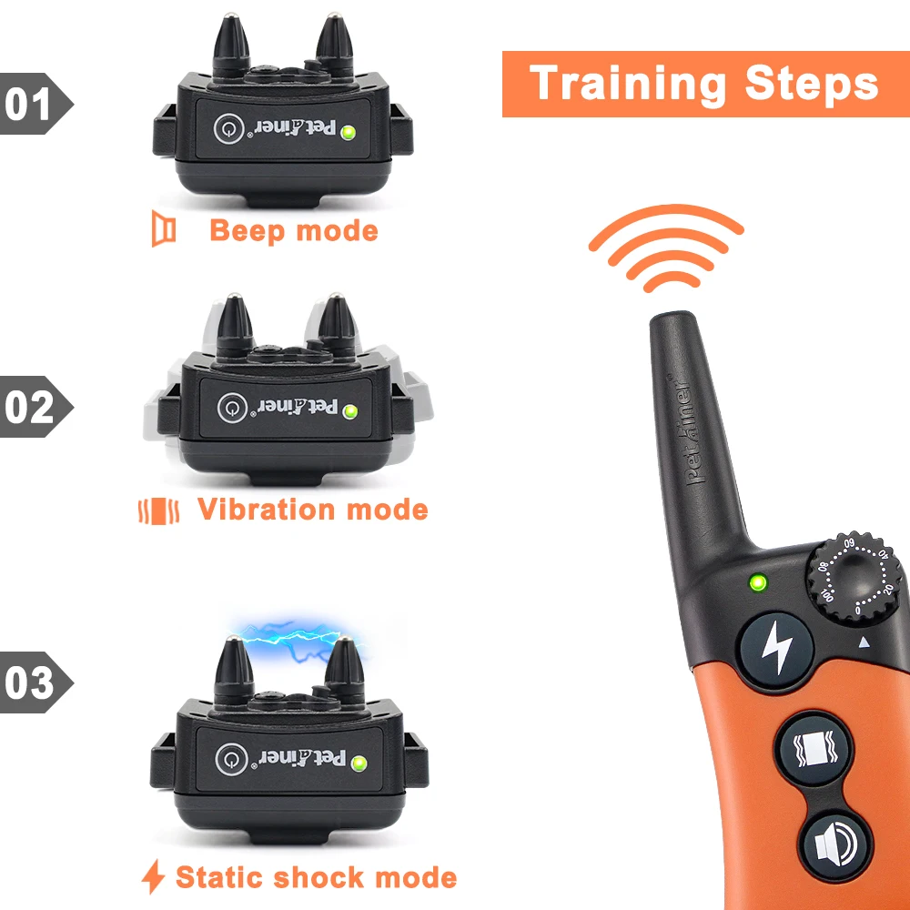 Petrainer PET619A-1 800M ошейник для тренировки собак-вибрация/статический шок/Tone