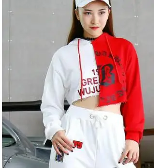 white red sweatshirt Новые модные брендовые спортивные штаны, костюмы, одежда для сцены, красные, белые, с граффити, джазовые штаны, полосатые шаровары, штаны для танцев в стиле хип-хоп - Цвет: white red sweatshirt