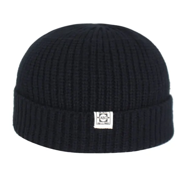 Короткие Зимние шапки для мужчин Skullies Beanies Мужская Зимняя Шапка-бини женская шапка s Miki Docker Skull cap Bonnet женская вязаная шапка - Цвет: black