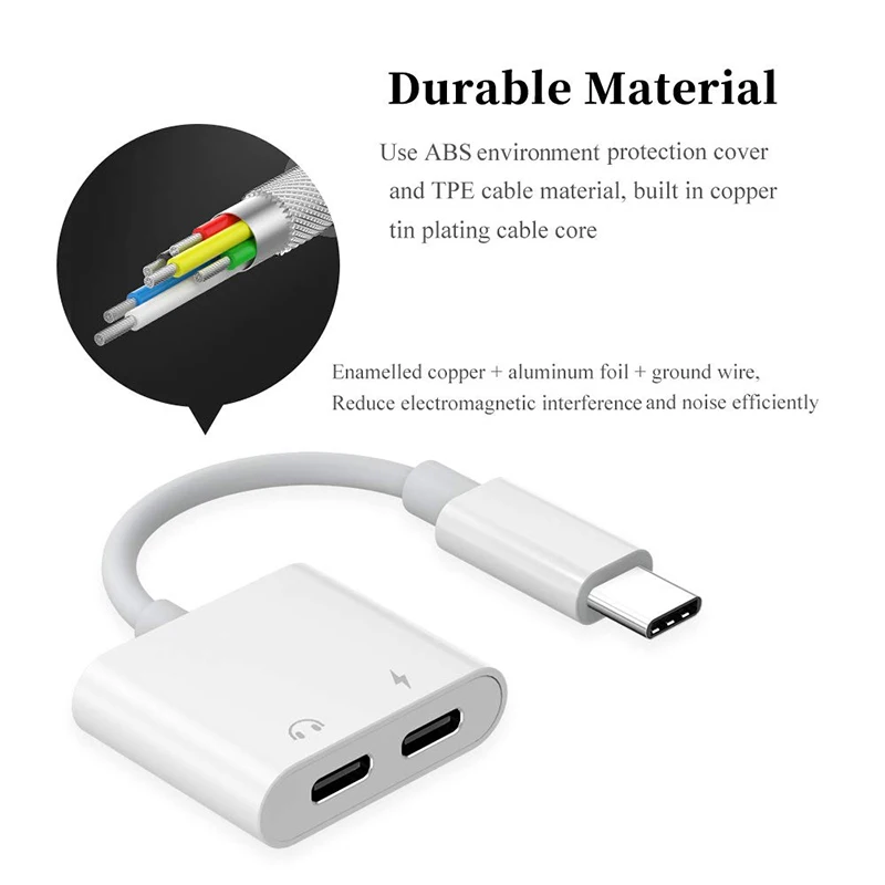 Для Samsung S20 Ultra Note 10 Plus 2 In адаптер DAC Dual Type C разветвитель двойной USBC мобильный