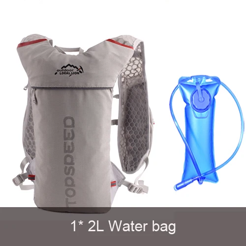 backpack and 2L Легкий Рюкзак бегущий жилет нейлоновая сумка Trail Велоспорт марафон Портативный Сверхлегкий Туризм 5L вариант 2L сумка для воды и бутылка - Цвет: backpack and 2L