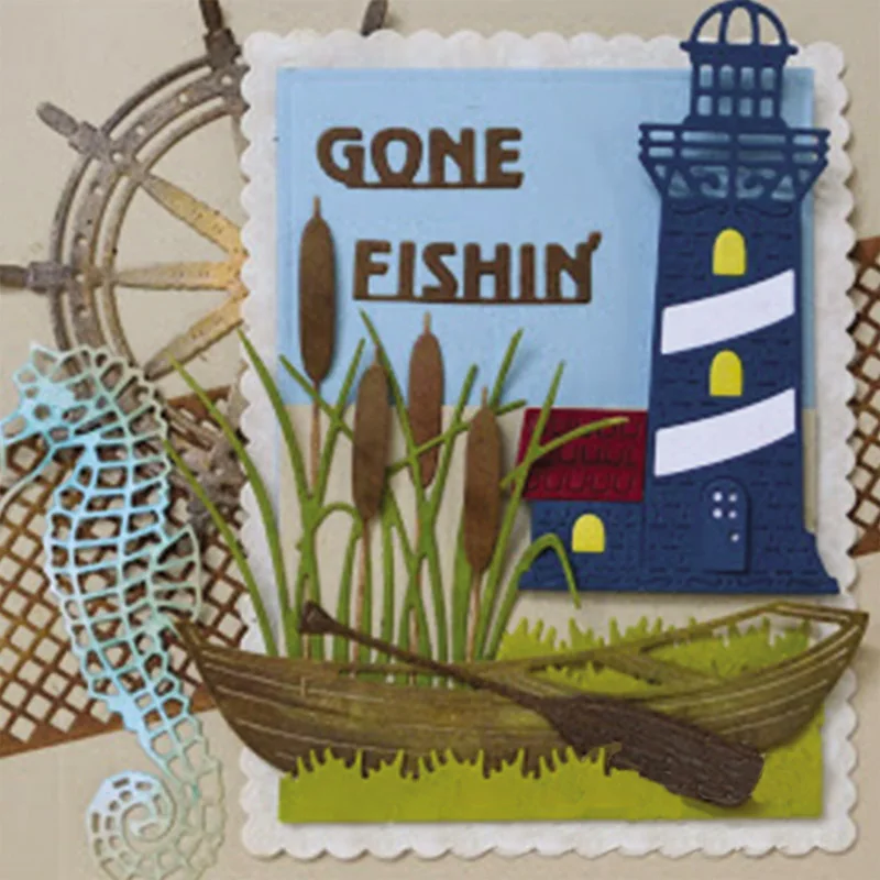 Гребная лодка с лопастями для открыток пресс формы скрапбукинга катер резки