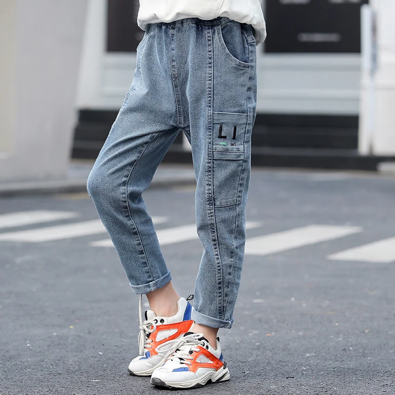 IENENS джинсы для мальчиков длинные штаны маленьких джинсовые брюки От 3 до 9 лет