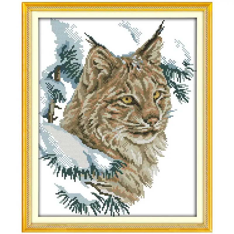 Картина с животным подсчетным принтом на холсте 11CT 14CT набор для рукоделия Набор