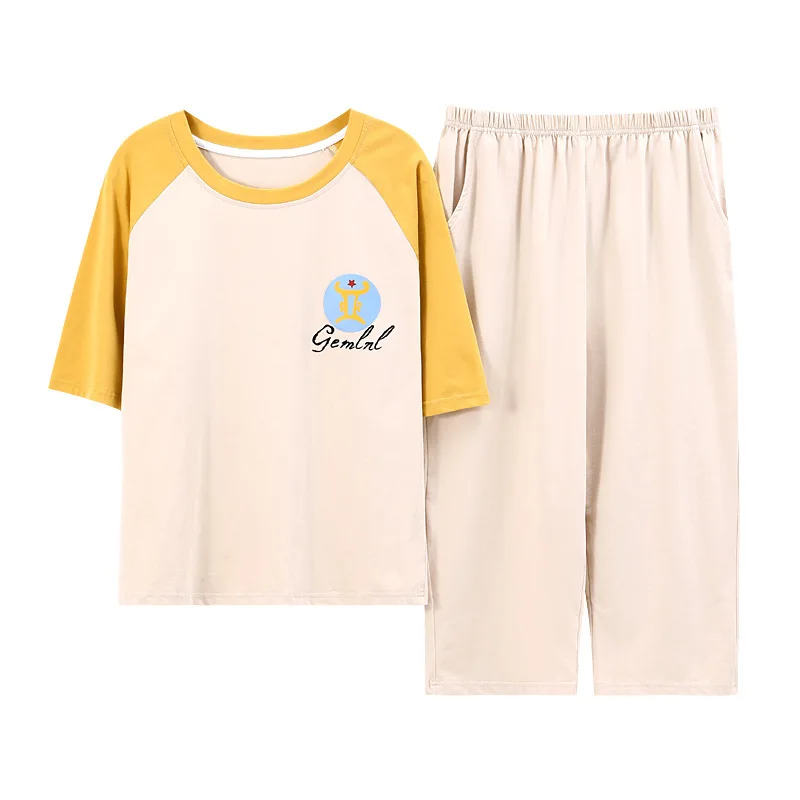 

Summer Cotton Pajamas Women Cartoon Sleepwear Seven Points Pants Pyjamas Nightwear Soft And Comfortable Homewear