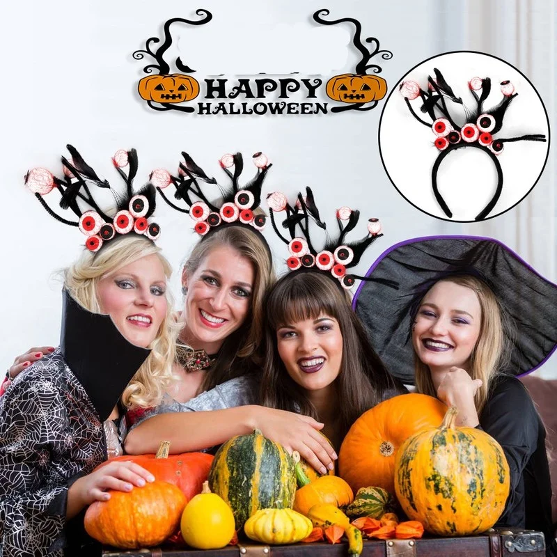 

Halloween Eyeball Headband Girls Boys Adult Terrorist Frightened Hair Hoop Halloween Horror Accessory Headwear Party Decor Gift
