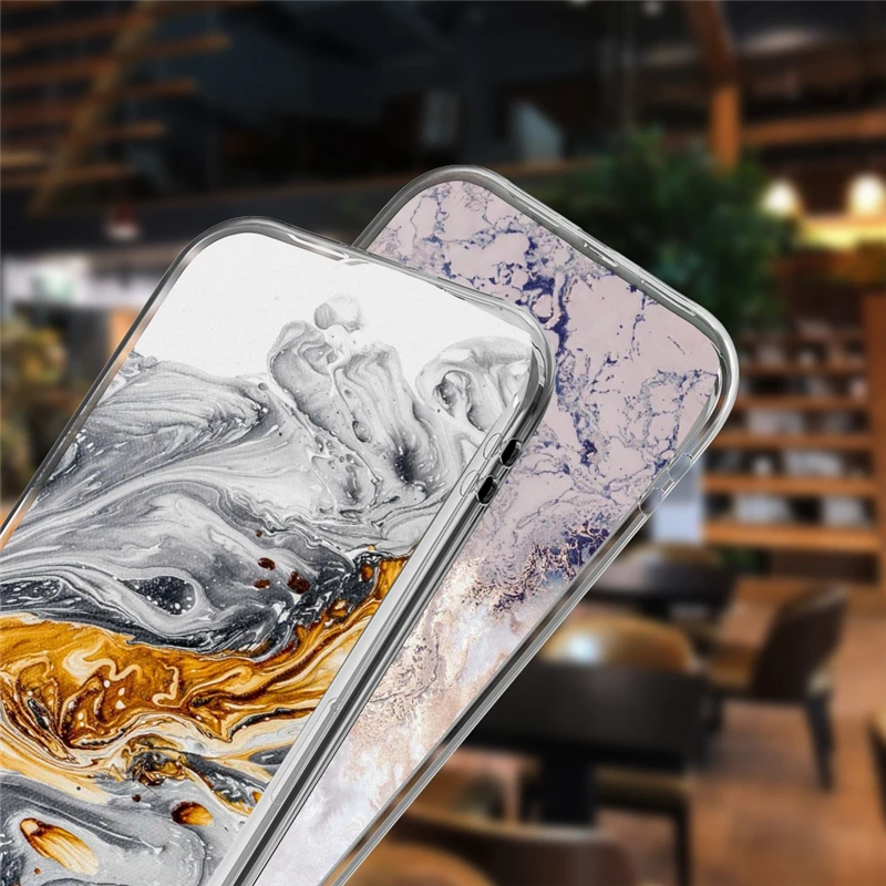 Fashion Marble Pattern Phone Case For iPhone 13 12 11 14 Pro Max 7 8 6 6S Plus X XR XS Max 12 Mini 5 5S SE Cute Soft TPU Cover