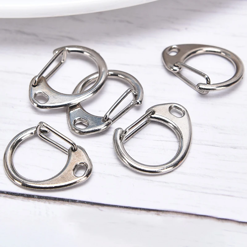 10Pcs DIY 23mm Polished C Shape Split Ring For Key Necklace Bracelet Tassel Keychain Making Charms Lobster Clasp Hook | Украшения и