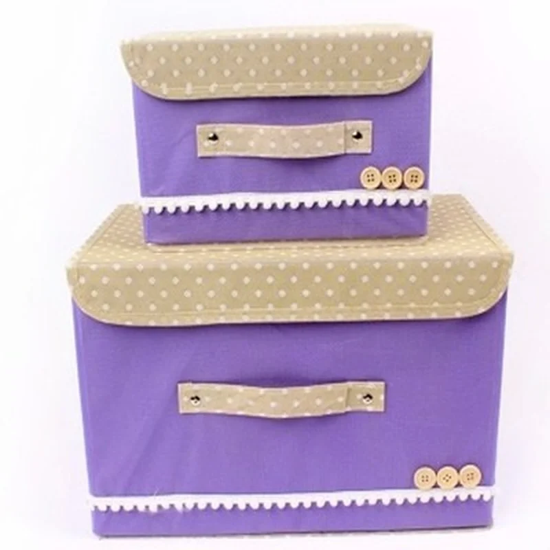 

1 Piece Large Clothing Storage Organizer Non-woven Buttoned Storage Box 38*25*25 cm