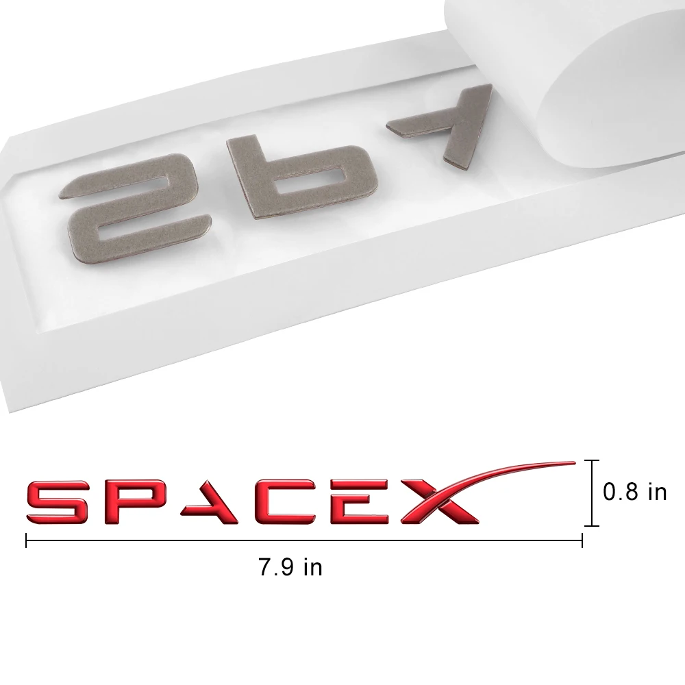 

3D ABS SPACEX Badge Emblem Letters Word Sticker Car Tuning For Tesla Model 3 X Y S Rear Tailgate Trunk Nameplate