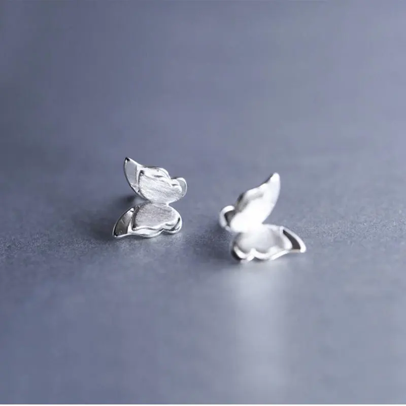 Женские серьги-гвоздики в виде бабочки из стерлингового серебра 925 пробы модные