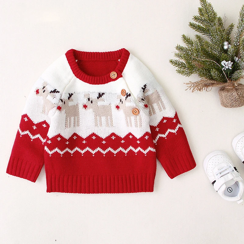 New Winter baby knit sweater Christmas night toddler boy fashion children elk winter girl clothes |