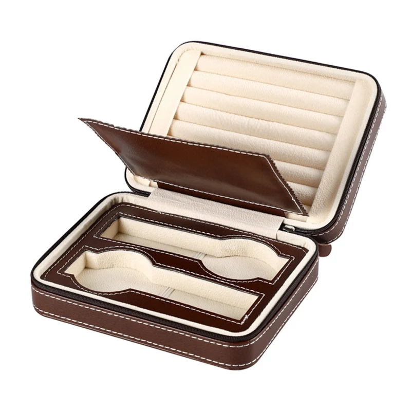 Коробка для часов портативное украшение из искусственной кожи на молнии