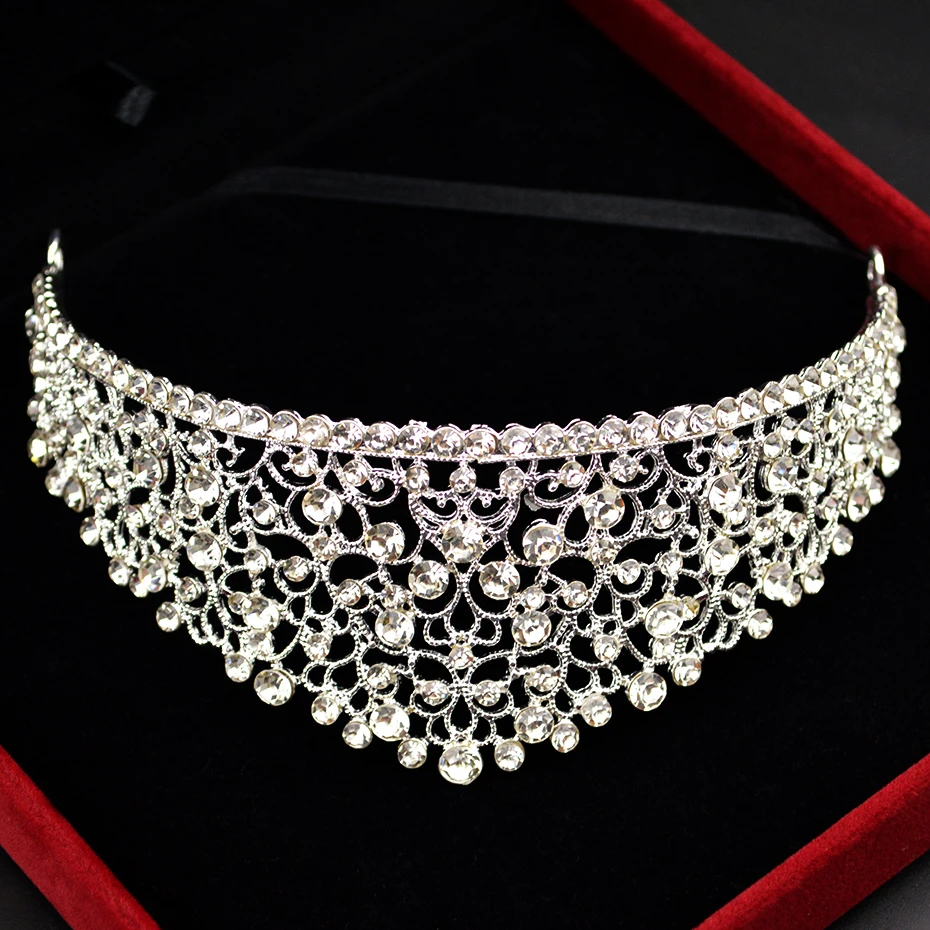 Silver Crystal Bride Tiara For Weeding Rhinestone Crown Bridal Tiaras Head Jewelry Diadem Headbands Wedding Headdress | Украшения и