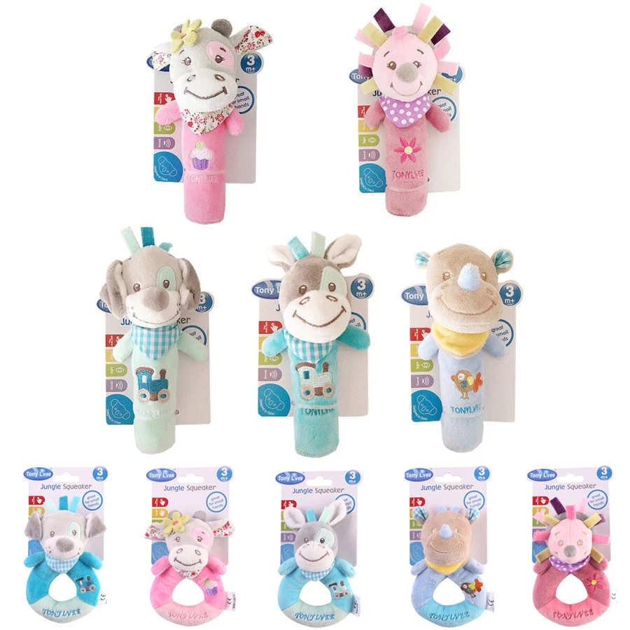 

Baby Animal Hand Bell Rattle Soft Rattle Toy Newborn Rattle Mobiles Baby Toys Cute Plush Bebe Toys 0-12 Months christmas gift