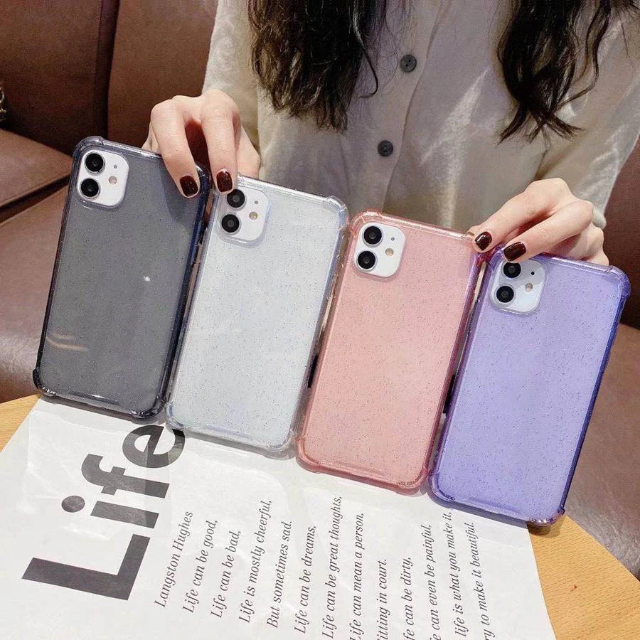 

Bling Glitter Colors Phone Cases Shockproof Soft TPU Cover For iPhone 13 12 11 Pro Max 12 Mini XR X XS Max 6 6S 7 8 Plus SE 2020