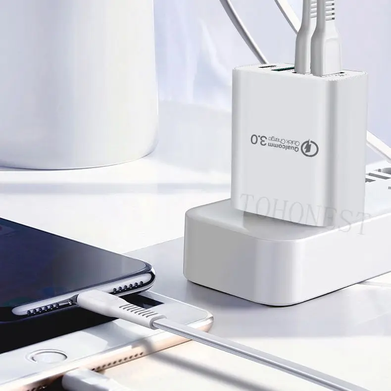 4 порта Смарт USB зарядка 48 Вт быстрое зарядное устройство 3,0 для iPhone samsung Xiaomi huawei USB адаптер type C PD быстрое настенное зарядное устройство EU AU UK