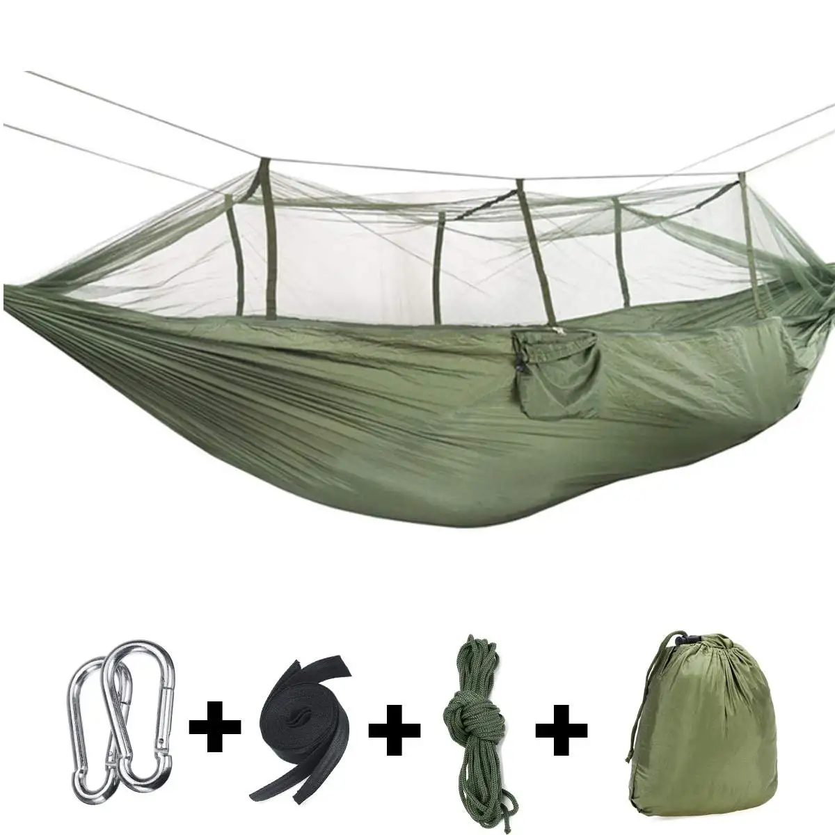 

Outdoor Camping Hammocks with Mosquito Net 1-2 Person Portable Travel Camping Fabric Hanging Swing Hammocks Bed Garden Furniture