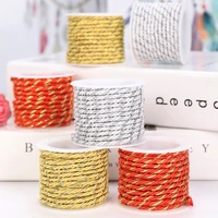 gold wire mix colors 3 shares twisted cotton cords strong triple strand rope for diy craft decor sports decor pet toys crafts