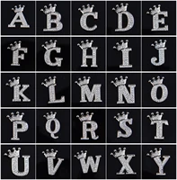 1pcs crown english alphabet a z letters metal 3d shoe charms garden shoes accessories decoration fit band kids gift