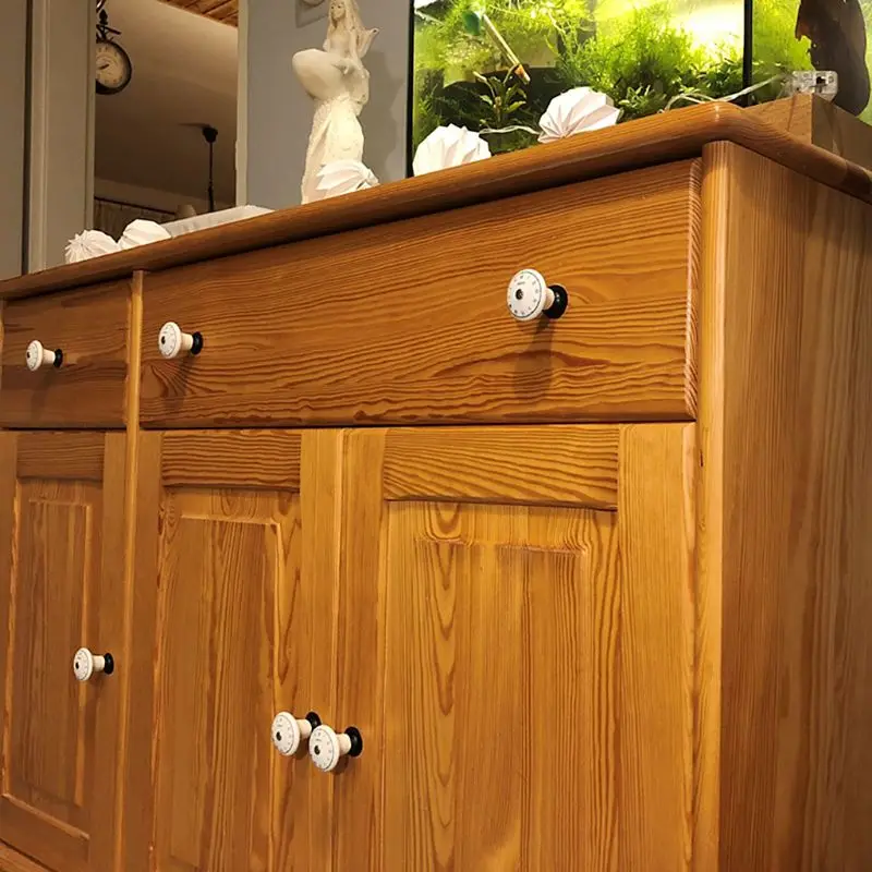 5 шт. керамические одиночные отверстия Мебельная ручка часы цифровой Европейский