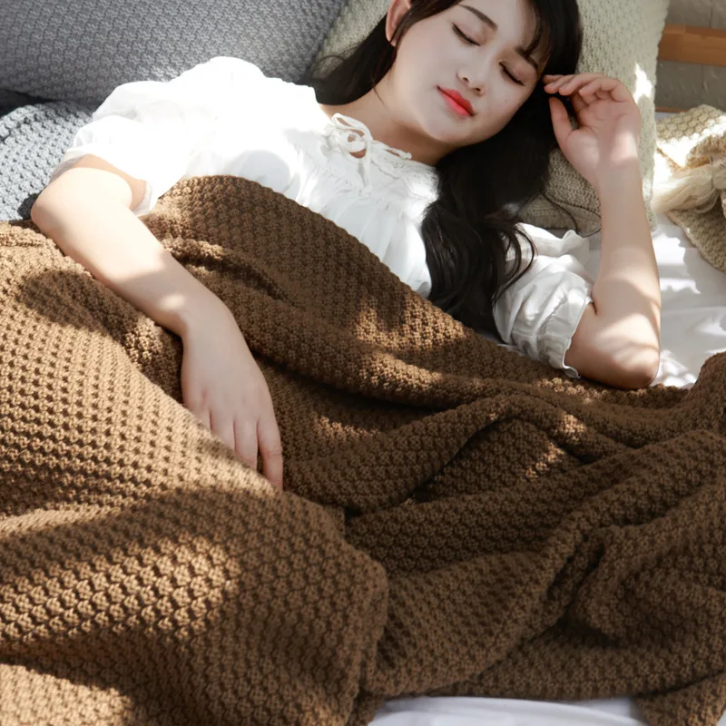 Aggcual Tassel nordic throw blanket Knitting Office Lunch Break Bedspread winter Shawl knee sofa for living room XT43 | Дом и сад