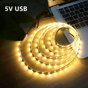Светодиодная лента, не Водонепроницаемая RGB подсветка 2835SMD для ТВ HD ТВ с USB, 5 В, 0,5 м, 1 м, 2 м, 3 м, 4 м, 5 м