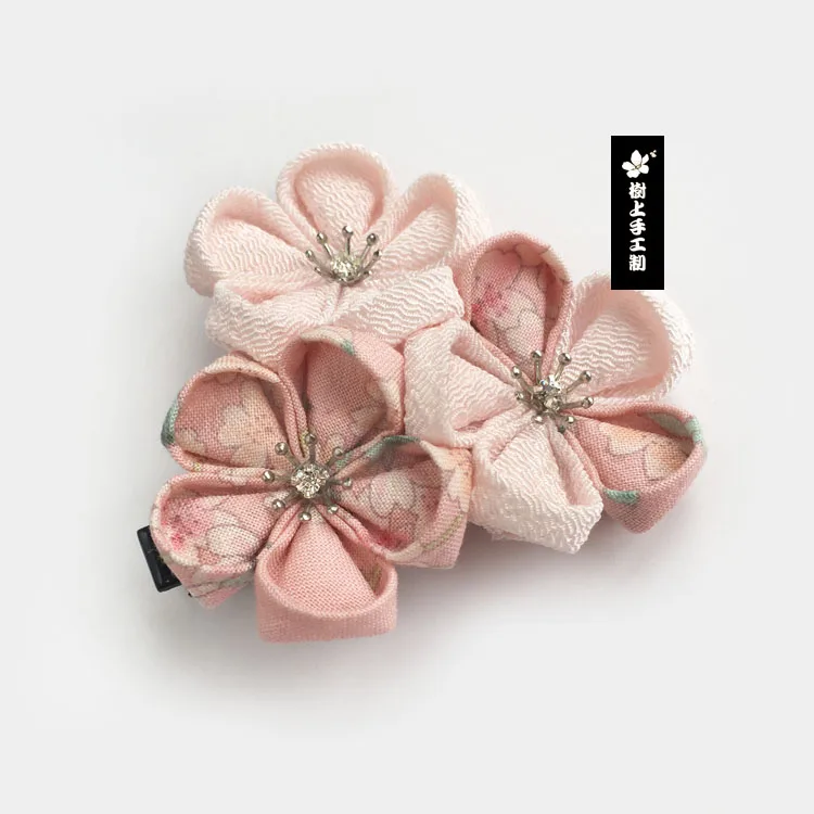 Японский стиль tsuami Kanzashi Сакура цветочное кимоно заколка аксессуар ручной работы