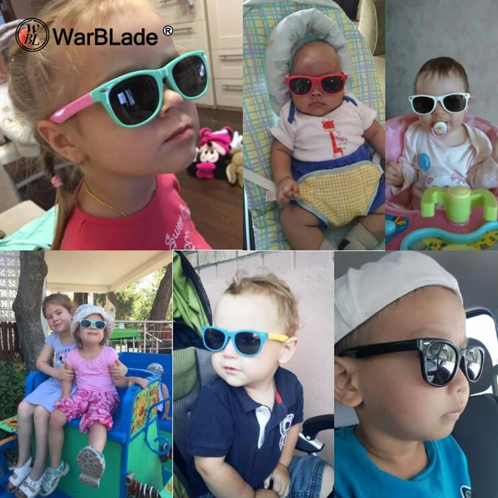 

HOOLDW New Children Sunglasses Polarized Kids Sun glasses Boys Girls Unbreakable Silicone Sun Glasses Baby Shades UV400 Eyewear
