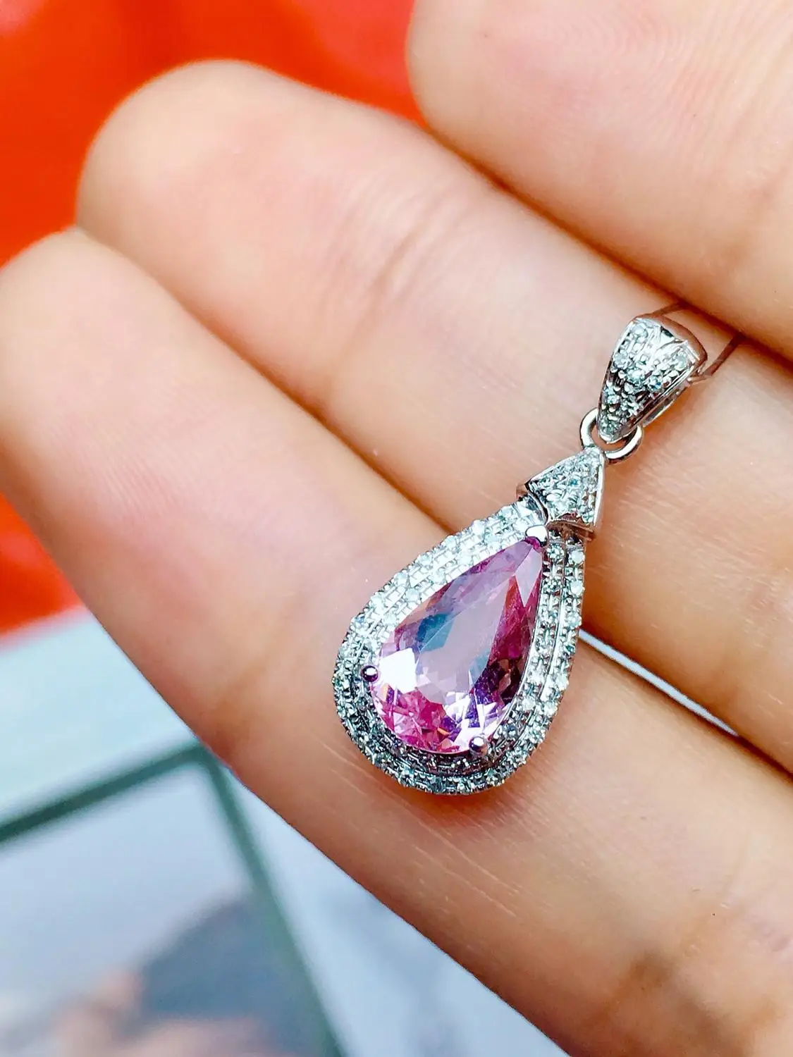 Настоящие хорошие драгоценности чистый 18 K Белый Золотой ювелирный AU750 100%