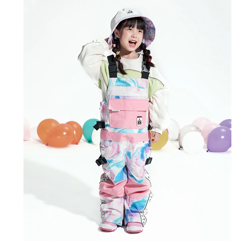 Girls' Toddler Ski Pants Kids Waterproof Windproof Winter Overalls Children Thick Warm Snow Jumpsuit