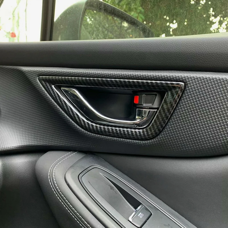 

4 Pcs Car Inner Door Handle Panels Cover Frame Stickers Sequins Styling For Subaru Forester SK 2019-2021 Auto Accessories