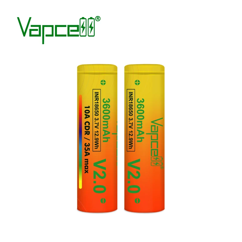 2pcs VAPCELL 18650 3600mAh 3.7V rechargeable HIGH POWER lithium battery continuous 35A vs keeppower smoke E-CIG IMR BATTERY | Электроника