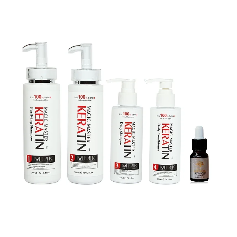 

With Free Gift 10ml Argan Oil Profession Free Formaldehyde MMK 300ml keratin Treatment Nice Smell Straighten Hair care Set