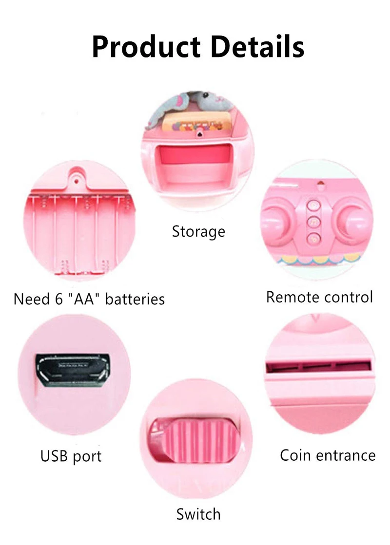 Usb зарядка Acrade дети Catcher Удаленная игра игрушка конфеты Зажим с захватом кукла большой коготь кран машина детские забавные рождественские подарки