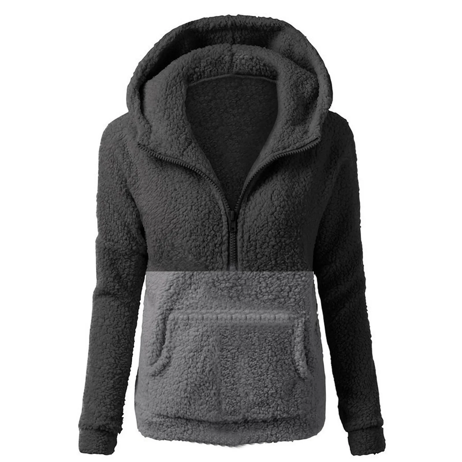 

Zipper Outwear Wool Lightweight Coat Women Hooded Coat Cotton Warm Faux-Fur’ Winter Coat Sweatershirt Women's Coat Coat