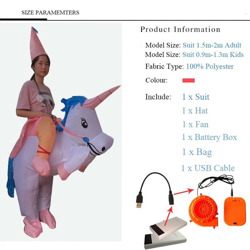 Новый детский надувной костюм единорога для мальчиков и девочек с животным принтом карнавальный на