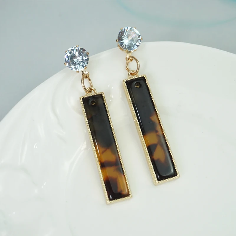 Cpop новые модные геометрические акриловые серьги леопардовые для женщин