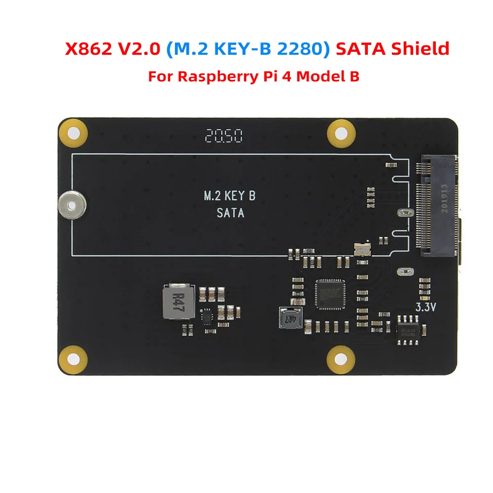 Плата расширения памяти Raspberry Pi X862 V2.0 M.2 NGFF 2280 SATA SSD/экран для 4 Модель B | Компьютеры