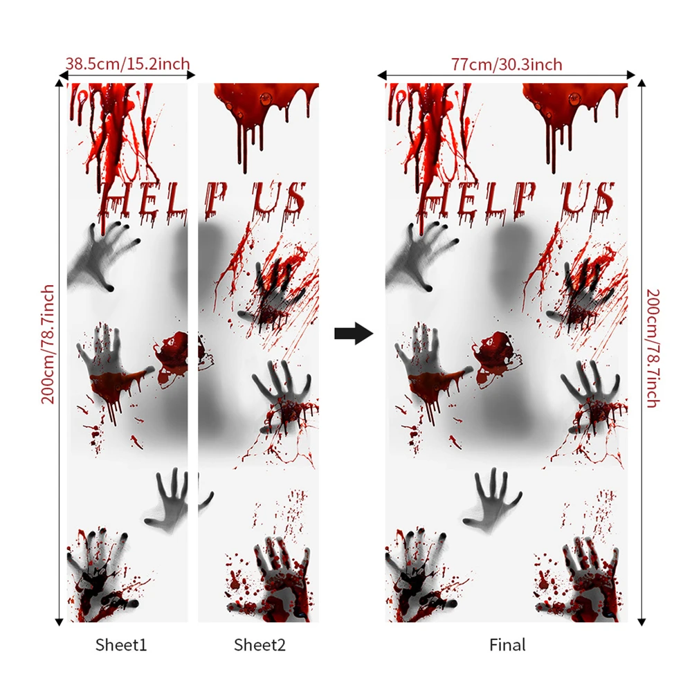 Настенная Наклейка На Хэллоуин s ужасная дверная наклейка декоративная Женская