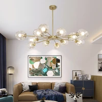 nordic modern creative glass chandeliers gold plated hanging lights for restaurant living room vintage metal chandelier lighting