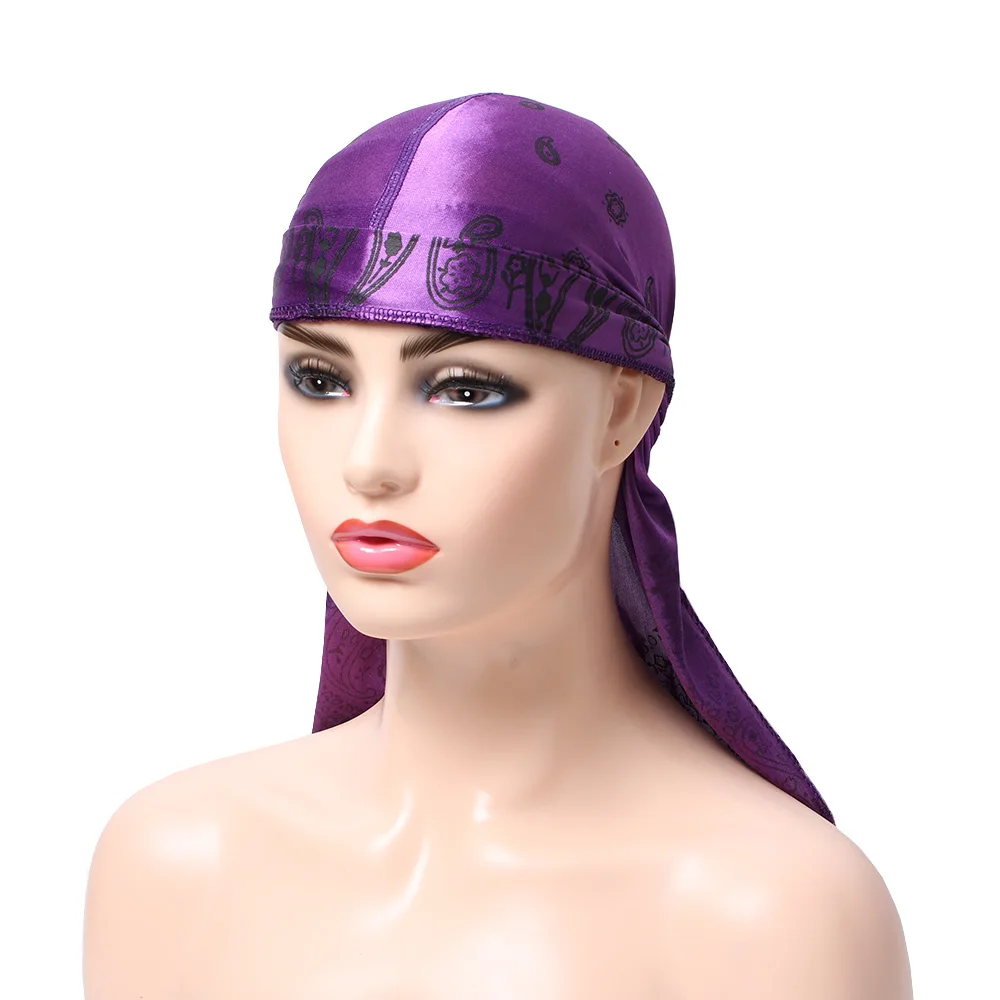 Повязка на голову Мужская с принтом Durag яркая мягкая регулируемая для уличных