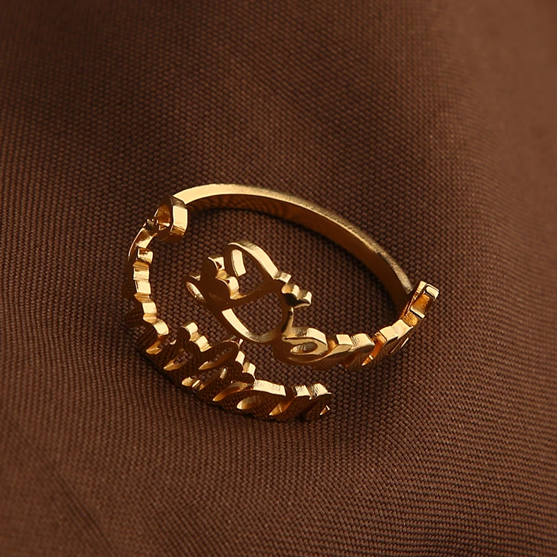 Кольца с двойным именем на заказ из нержавеющей стали Регулируемые